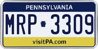 PA license plate MRP3309