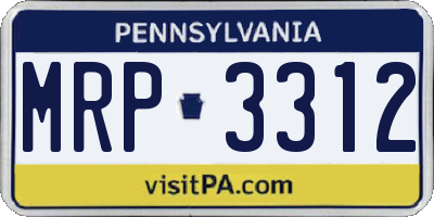 PA license plate MRP3312