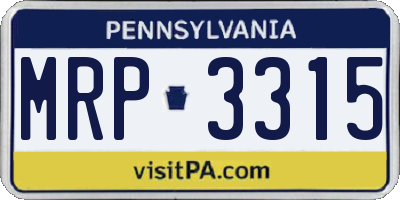 PA license plate MRP3315