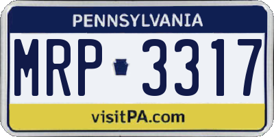 PA license plate MRP3317