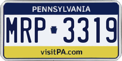 PA license plate MRP3319