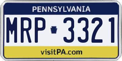 PA license plate MRP3321