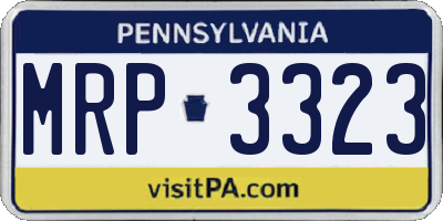 PA license plate MRP3323