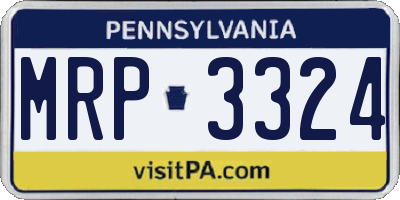 PA license plate MRP3324