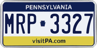 PA license plate MRP3327
