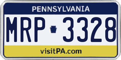 PA license plate MRP3328