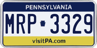 PA license plate MRP3329