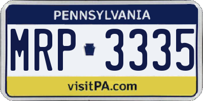 PA license plate MRP3335