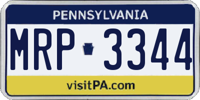 PA license plate MRP3344