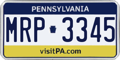 PA license plate MRP3345