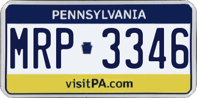 PA license plate MRP3346