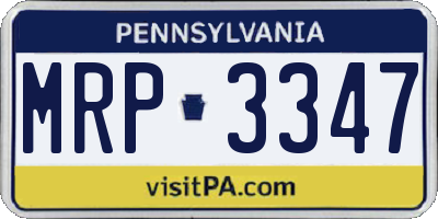 PA license plate MRP3347