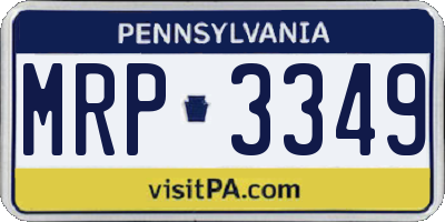 PA license plate MRP3349