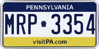 PA license plate MRP3354