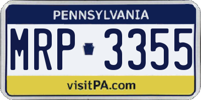 PA license plate MRP3355