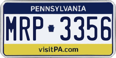 PA license plate MRP3356