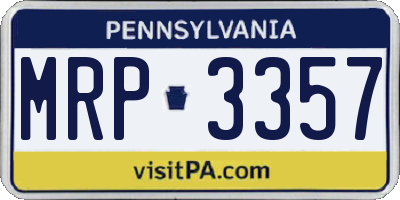 PA license plate MRP3357
