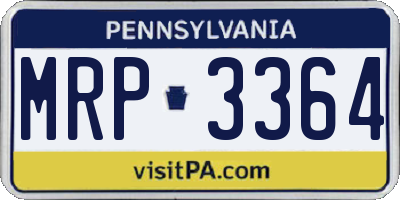 PA license plate MRP3364