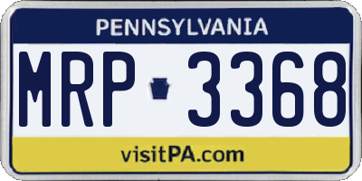 PA license plate MRP3368