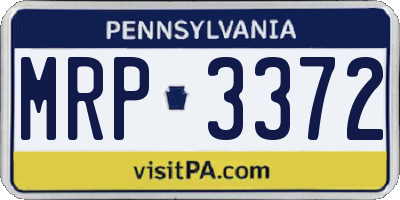 PA license plate MRP3372