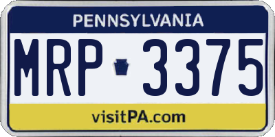 PA license plate MRP3375