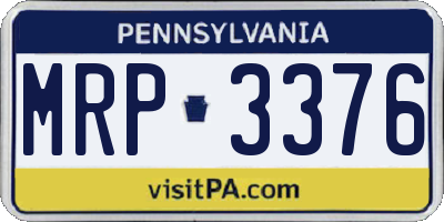 PA license plate MRP3376