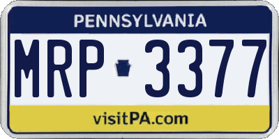 PA license plate MRP3377