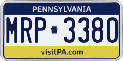 PA license plate MRP3380
