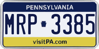 PA license plate MRP3385