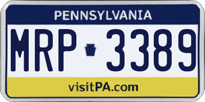 PA license plate MRP3389