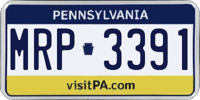 PA license plate MRP3391