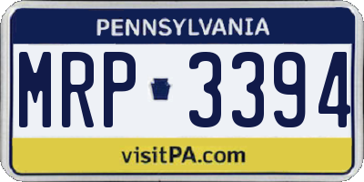 PA license plate MRP3394