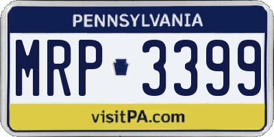 PA license plate MRP3399