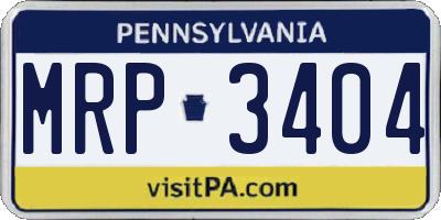 PA license plate MRP3404