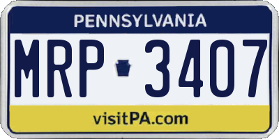 PA license plate MRP3407