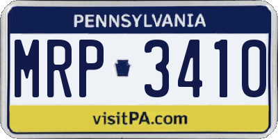 PA license plate MRP3410