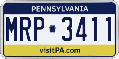 PA license plate MRP3411