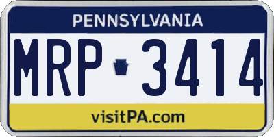 PA license plate MRP3414