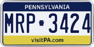 PA license plate MRP3424