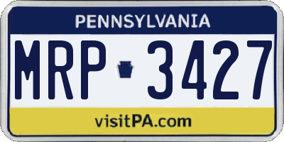 PA license plate MRP3427