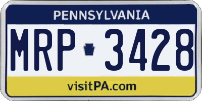 PA license plate MRP3428