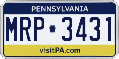 PA license plate MRP3431