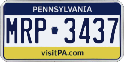 PA license plate MRP3437