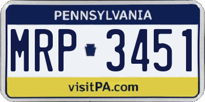 PA license plate MRP3451