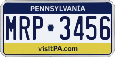 PA license plate MRP3456