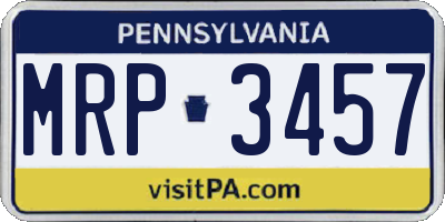 PA license plate MRP3457