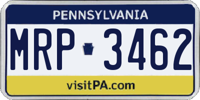 PA license plate MRP3462