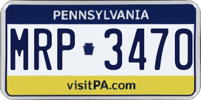PA license plate MRP3470
