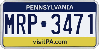 PA license plate MRP3471