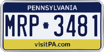 PA license plate MRP3481